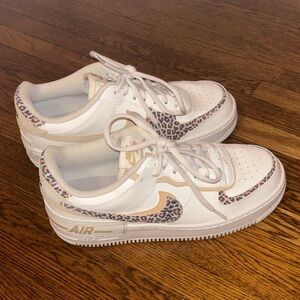 Women’s Nike White Air Force 1 with Leopard Print  Accents